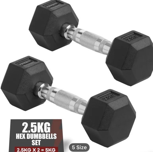 5kg hex dumbbells pair - dumbbells,