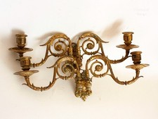 Gothic Piano Candlesticks PAIR Antique French Candle Holders Candelabra Sconces