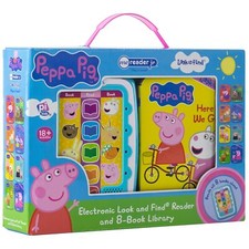 Peppa Pig - Electronic Me Reader Jr and 8 Look and Find Sound Book Library - PI 