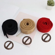 Women Wool Coat Waist Belt