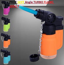 PROF Electronic Windproof TURBO JET Flame SOFT Angled Refillable LIGHTER BBQ TEA