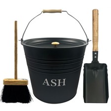 Metal ash bucket - bucket, lid