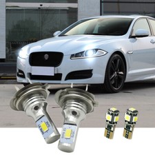 FOR Jaguar XF 2008-15 H7 501 6000K White LED Headlight Low/Side Light Bulbs Set