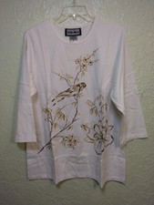 Indigo Moon Womens Floral Bird
