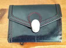 Graffiti Navy Genuine Leather Purse