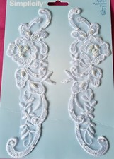 2 x Ivory Sew on Appliques