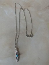 Silver Plated Feather 20” Long Necklace Costume Jewellery