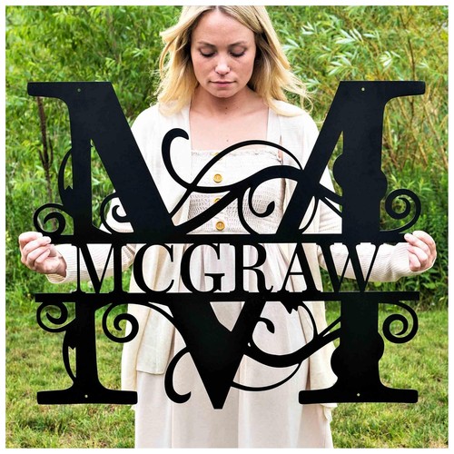 Custom metal name sign - |, split