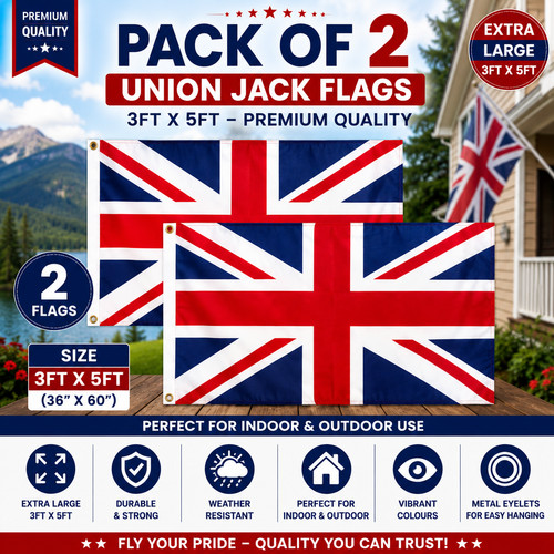 Union jack flag brass eyelets - union,
