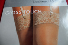Gloss touch stockings lace top