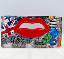 Pop Art Red Lips Clutch Bag