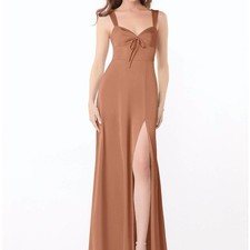 Azazie Alexia Bridesmaid Dresses Bronzer Flowy Sweetheart Neckline Stretch A0
