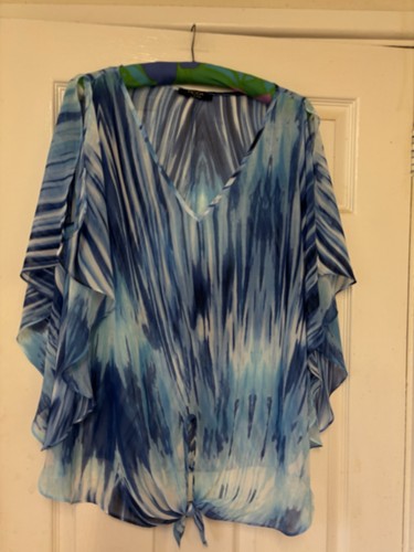 George blue batwing sheer top - george,
