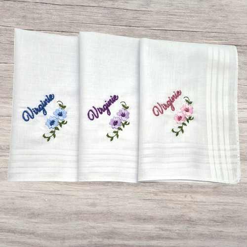 Custom name floral - name, embroidered