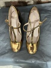 NEXT BRONZE  PATENT HEELED T BAR SHOES SIZE 4 NEW