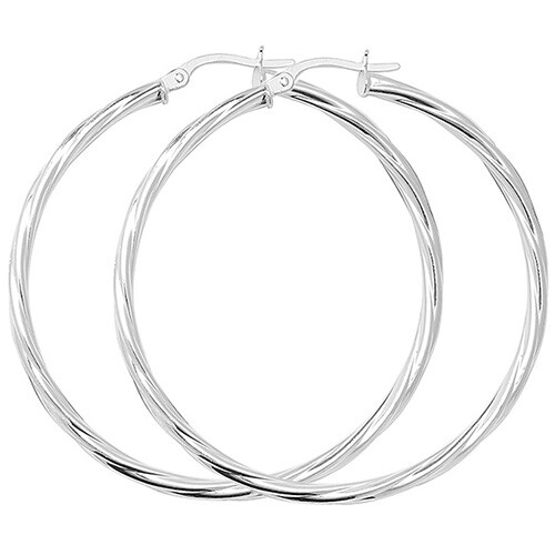 Sterling silver hoop earrings - silver,