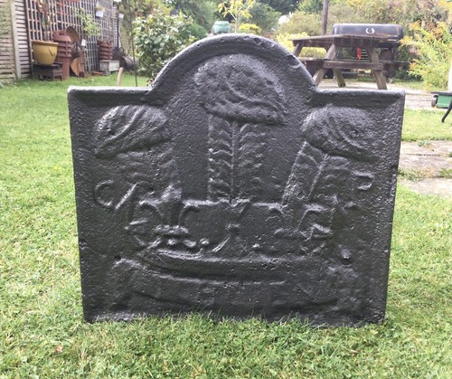 Fire back plate cast iron - fire,