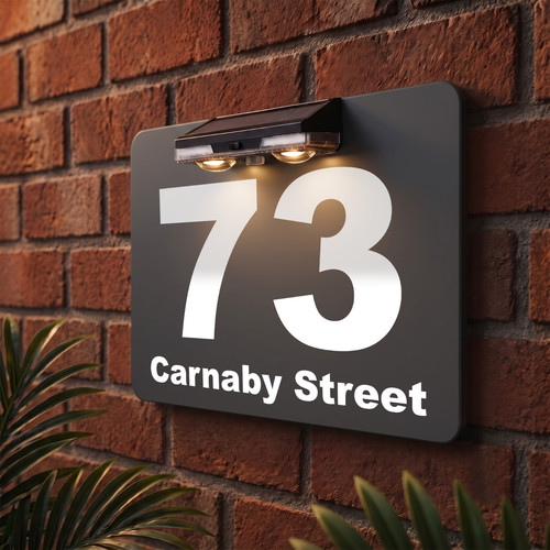 Solar led house sign - solar,
