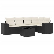 Garden Sofa Set Black, Cream