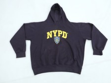 Vintage NYPD Hoodie 90s Y2K New York Tourist America USA Navy Blue Size XXL 2XL