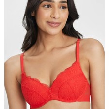 Red Lace Wirefree Bra with