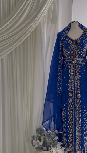 Royal blue moroccan kaftan one - royal,
