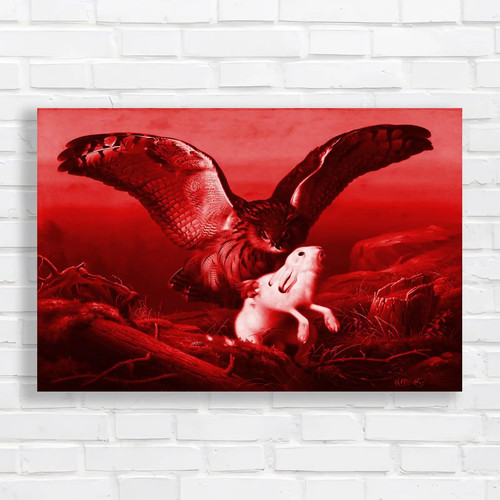 Majestic owl and - hare, fantasy