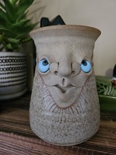 Muggins Ugly Face Mug - RARE - Blue Eyes - Vintage  Feb 1979 - Muggins Pottery