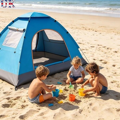 Pack pop beach tent - up,