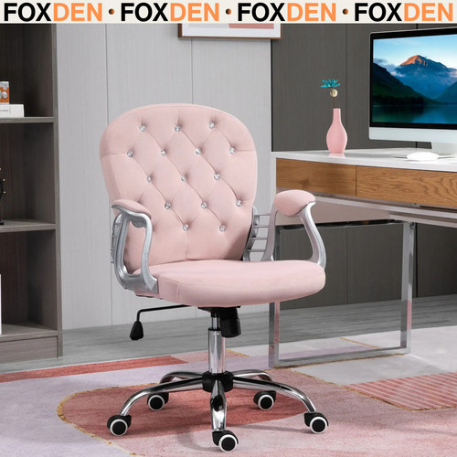Pink office chair velvet - pink,
