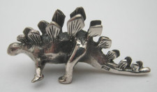 A Fabulous Solid Silver 925 Miniature Stegosaurus Dinosaur Statue Figure