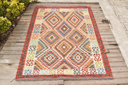 Afghan rug x82 handwoven - rug,