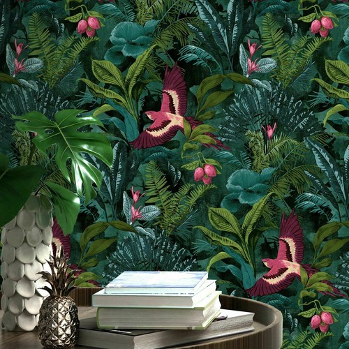 Tropical green teal jungle - green,