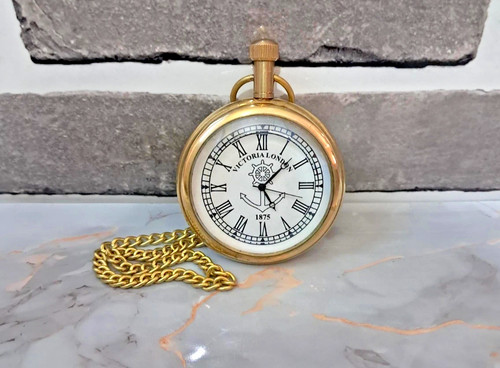 Vintage brass pocket - pocket, watch