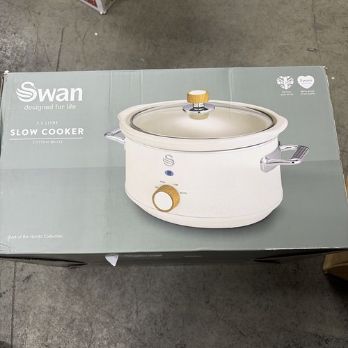 Swan slow cooker white - slow,