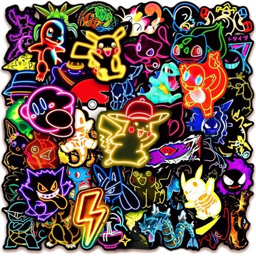 50pcs pokemon neon sticker - 50pcs,