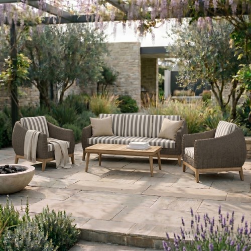 Seater brown rattan garden - 5,