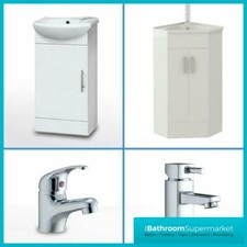 Vanity Unit Bathroom Cloakroom Gloss White Furniture Basin Corner unit 