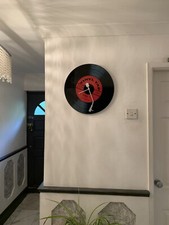 VINYL TAP Large Glass Vinyl Turntable Wall Clock. VGC. Free UK Postage ?.