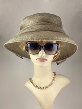 Buff  Beige Sinamay Dress Hat