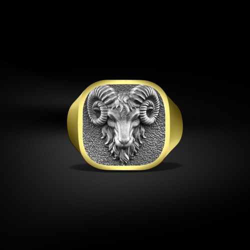 925 sterling silver ram aries - 925,