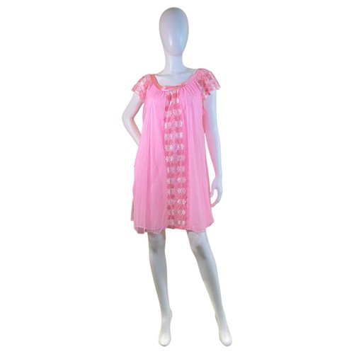 1960s durelle pink babydoll - 1960s,