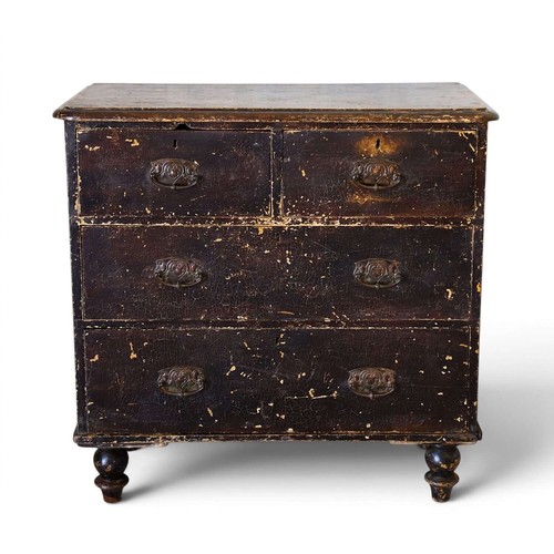 Art nouveau pine chest - pine,