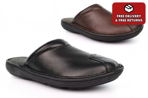 Mens leather slippers outdoor - mens,