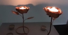 Copper rose Tea Candle Holder
