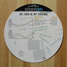 Cartridge Alignment Protractor for Stanton ST.150 & ST.150M2 Turntable Tonearms