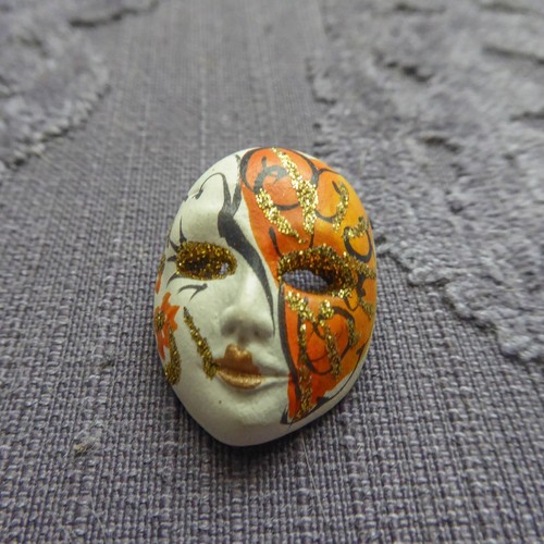 Venetian mask brooch - venetian,