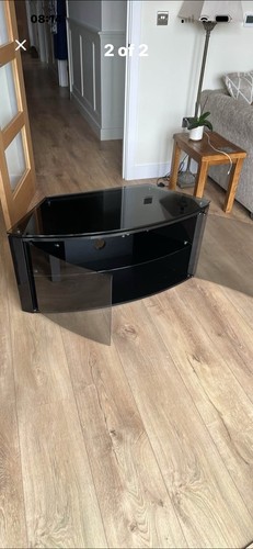 Black glass corner stand - black,