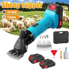 500W Electric Cordless Sheep Shearing Clippers Shears Variable Speed 2 Battery
