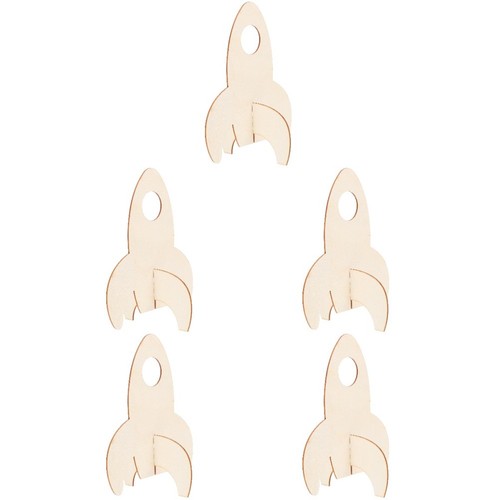 25pcs khaki wooden diy rocket - wooden,